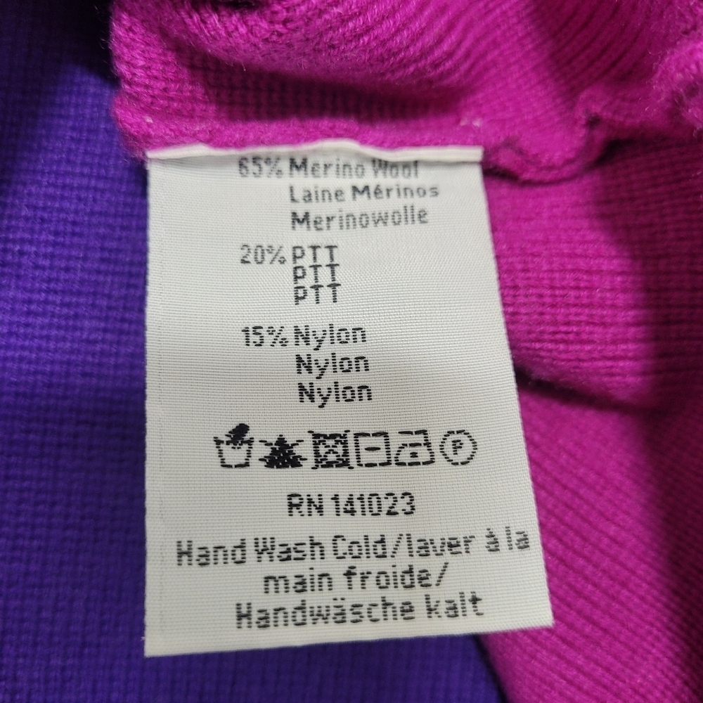 90s-Inspired Merino Wool Ski Sweater 1/4 Zip Color-Block Size Large - Picture 4 of 11